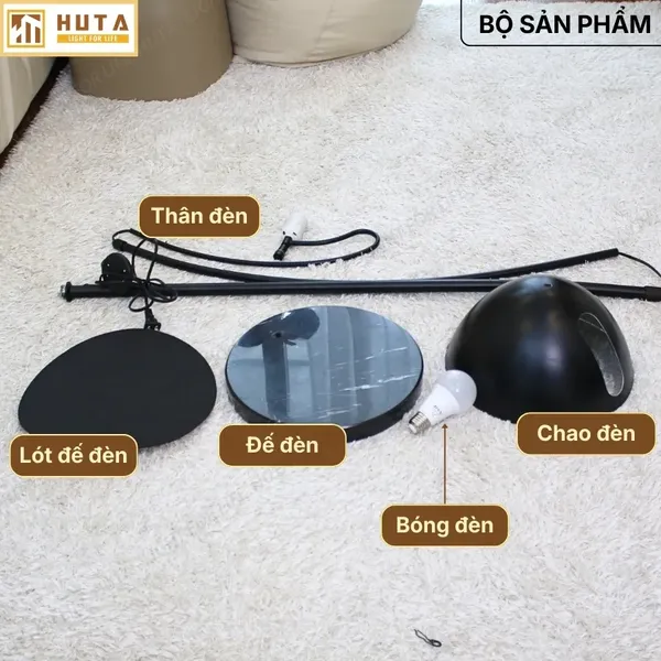 Đèn Cây Đứng Decor HUTA Light For Life KC11 Thân Cong, Trang Trí Nội Thất, Ba Màu Ánh Sáng Vàng