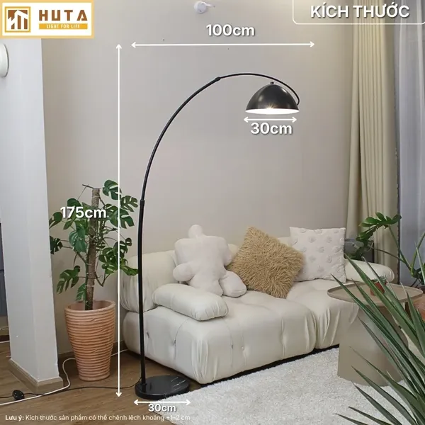 Đèn Cây Đứng Decor HUTA Light For Life KC11 Thân Cong, Trang Trí Nội Thất, Ba Màu Ánh Sáng Vàng