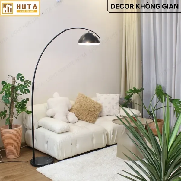 Đèn Cây Đứng Decor HUTA Light For Life KC11 Thân Cong, Trang Trí Nội Thất, Ba Màu Ánh Sáng Vàng