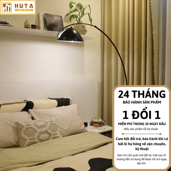 Đèn Cây Đứng Decor HUTA Light For Life KC11 Thân Cong, Trang Trí Nội Thất, Ba Màu Ánh Sáng Vàng