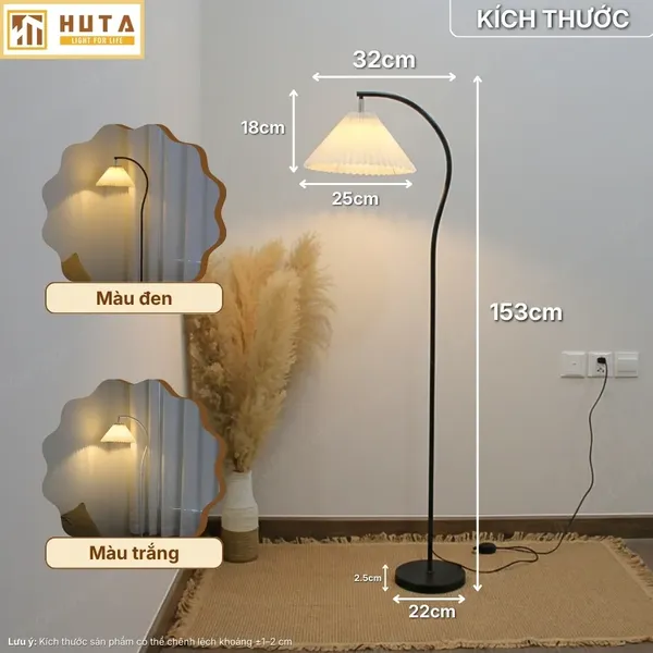 Đèn Cây Đứng Decor HUTA Light For Life KC6 Thân Kim Loại Cong, 3 Màu Ánh Sáng, Bảo Hành 24 Tháng