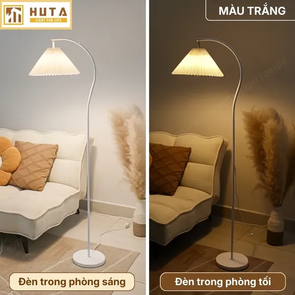 Đèn Cây Đứng Decor HUTA Light For Life KC6 Thân Kim Loại Cong, 3 Màu Ánh Sáng, Bảo Hành 24 Tháng