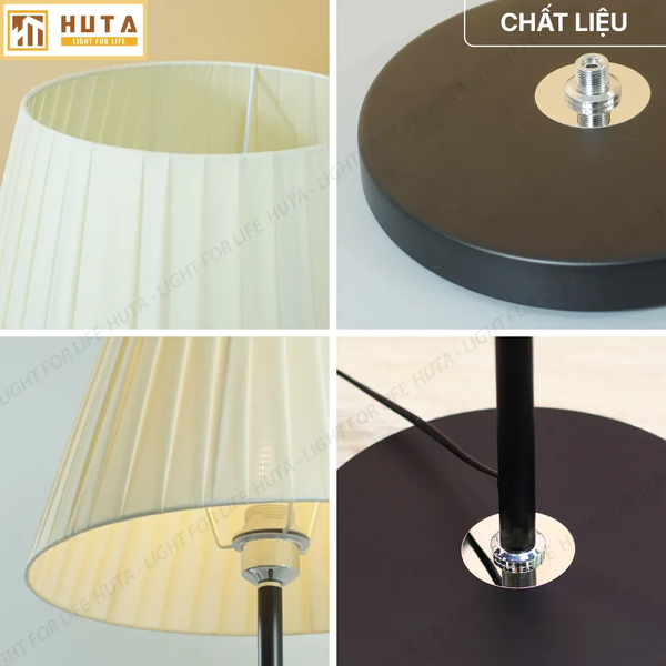 Đèn Cây Đứng Decor HUTA Light For Life KT1 Thân Kim Loại, Chao Xếp Ly,  Điều Chỉnh Ánh Sáng Vàng