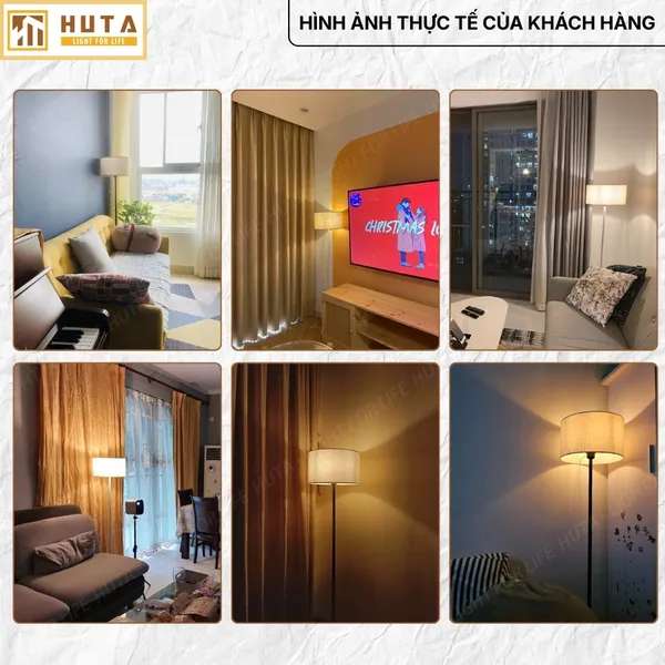 Đèn Cây Đứng HUTA Light For Life KT04 Thân Kim Loại, Điều Chỉnh Ánh Sáng Vàng