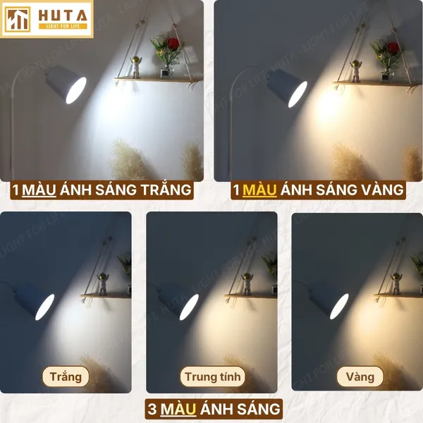Đèn Cây Đứng Đọc Sách HUTA Light For Life KT05 Trang Trí Phòng Khách Phong Cách Bắc Âu Ba Màu Sáng