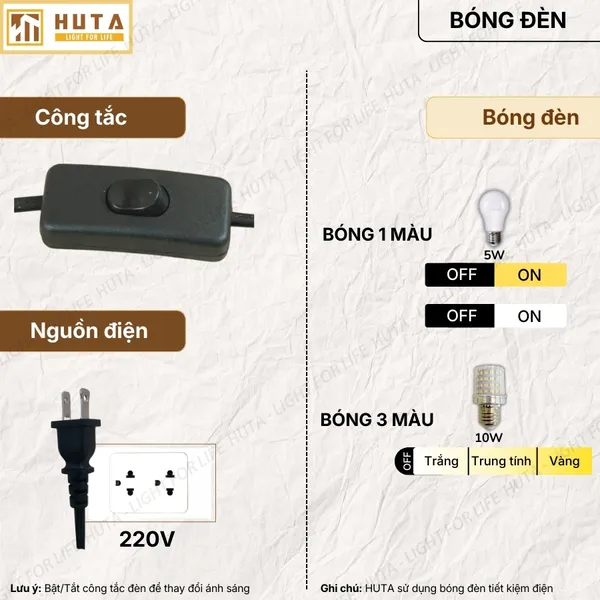 Đèn Cây Đứng Đọc Sách HUTA Light For Life KT05 Trang Trí Phòng Khách Phong Cách Bắc Âu Ba Màu Sáng