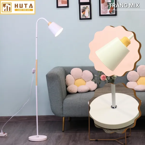 Đèn Cây Đứng Đọc Sách HUTA Light For Life KT05 Trang Trí Phòng Khách Phong Cách Bắc Âu Ba Màu Sáng