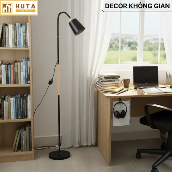 Đèn Cây Đứng Đọc Sách HUTA Light For Life KT05 Trang Trí Phòng Khách Phong Cách Bắc Âu Ba Màu Sáng