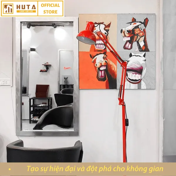 Đèn Cây Đứng HUTA KC1 Khớp Nối Cong Điều Chỉnh, Thân Thép, Kiểu Dáng Pixar