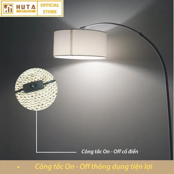 Đèn Cây Đứng HUTA KC2 Thân Thép Chống Gỉ, Bóng Led Ánh Sáng Vàng
