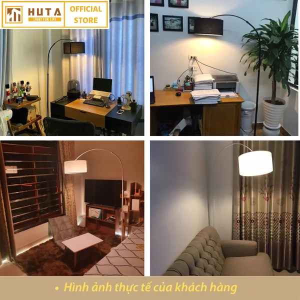 Đèn Cây Đứng HUTA KC2 Thân Thép Chống Gỉ, Bóng Led Ánh Sáng Vàng