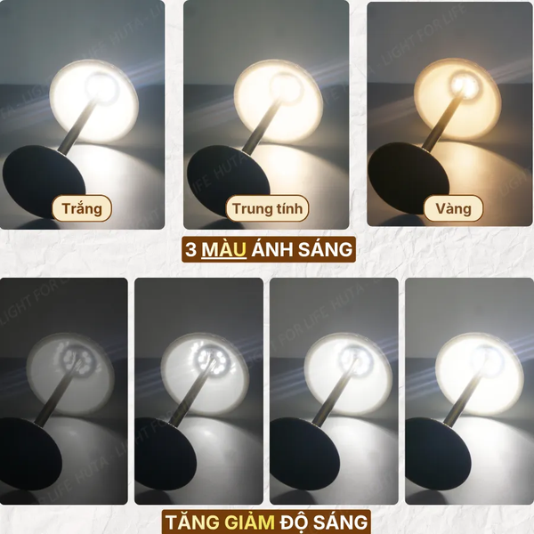 Đèn Bàn Cảm Ứng Hiện Đại HUTA Light For Life RESDUNON Tăng Giảm Độ Sáng, Thiết Kế Hiện Đại