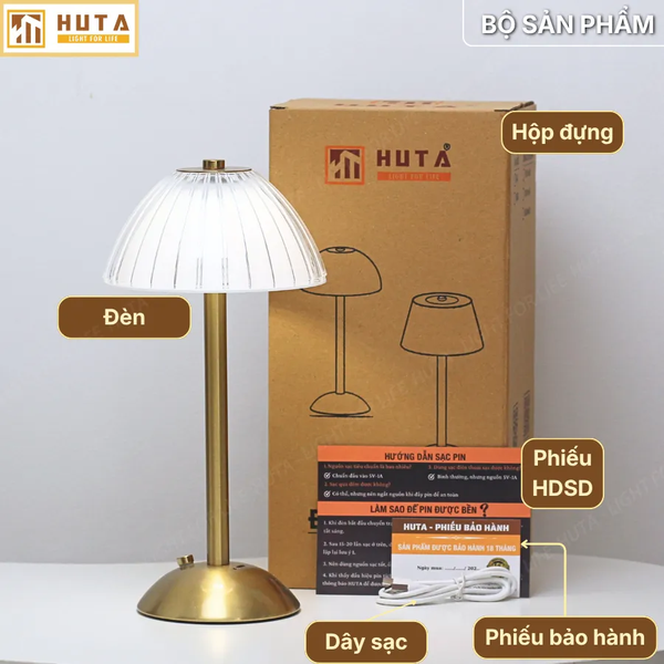 Đèn Bàn Cảm Ứng Hiện Đại HUTA Light For Life RESDUNON Tăng Giảm Độ Sáng, Thiết Kế Hiện Đại