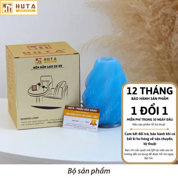 Đèn decor in 3D HUTA Light For Life SÓNG trang trí bàn làm việc, góc nhỏ phòng ngủ