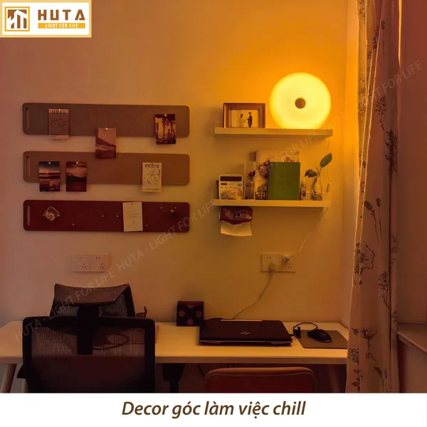 Đèn Bàn Trang Trí HUTA Light For Life DONUT Phong Cách Hiện Đại, Decor Phòng, Điều Chỉnh Độ Sáng