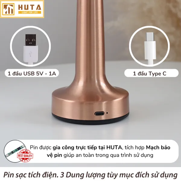Đèn Bàn Led Quầy Bar, Quán Bar, Nhà Hàng Pin Sạc Tích Điện Mã RESDIA1