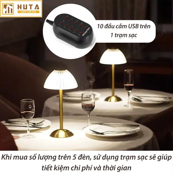 Đèn Bàn Led Quầy Bar, Quán Bar, Nhà Hàng Pin Sạc Tích Điện Mã RESDUNON