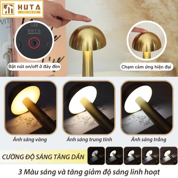 Đèn Bàn Led Quầy Bar, Quán Bar, Nhà Hàng Pin Sạc Tích Điện Mã RESNON