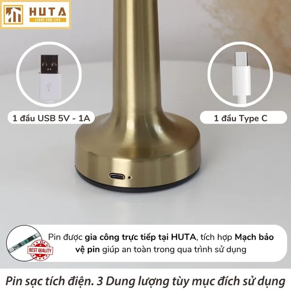 Đèn Bàn Led Quầy Bar, Quán Bar, Nhà Hàng Pin Sạc Tích Điện Mã RESNON