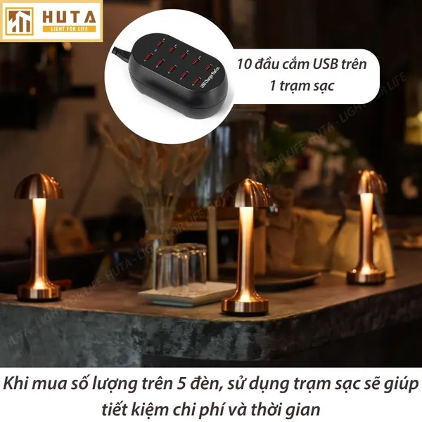 Đèn Bàn Led Quầy Bar, Quán Bar, Nhà Hàng Pin Sạc Tích Điện Mã RESNON
