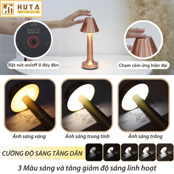Đèn Bàn Led Quầy Bar, Quán Bar, Nhà Hàng Pin Sạc Tích Điện Mã RESNONCUT