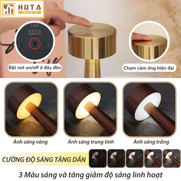 Đèn Bàn Led Quầy Bar, Quán Bar, Nhà Hàng Pin Sạc Tích Điện Mã RESTRU