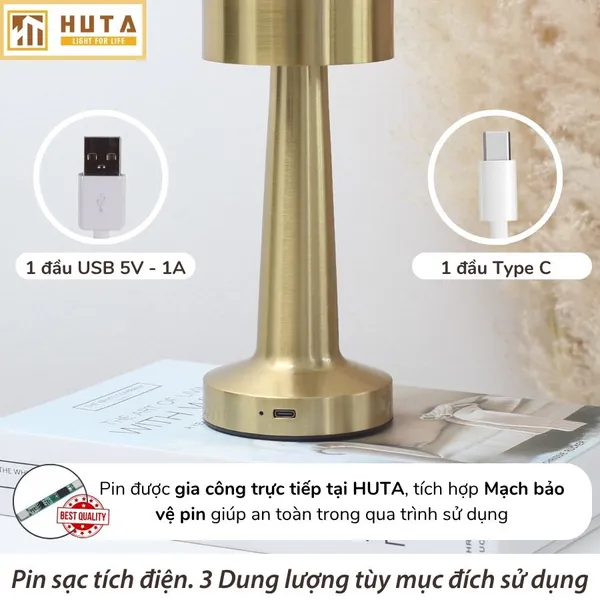 Đèn Bàn Led Quầy Bar, Quán Bar, Nhà Hàng Pin Sạc Tích Điện Mã RESTRU