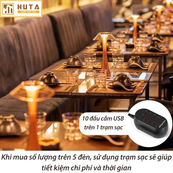 Đèn Bàn Led Quầy Bar, Quán Bar, Nhà Hàng Pin Sạc Tích Điện Mã ET1