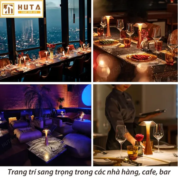 Đèn Bàn Led Quầy Bar, Quán Bar, Nhà Hàng Pin Sạc Tích Điện Mã ET1