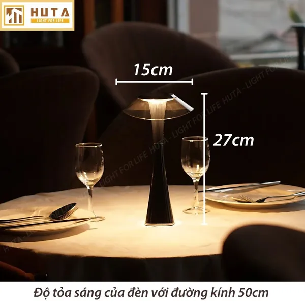 Đèn Bàn Led Quầy Bar, Quán Bar, Nhà Hàng Pin Sạc Tích Điện Mã ET1