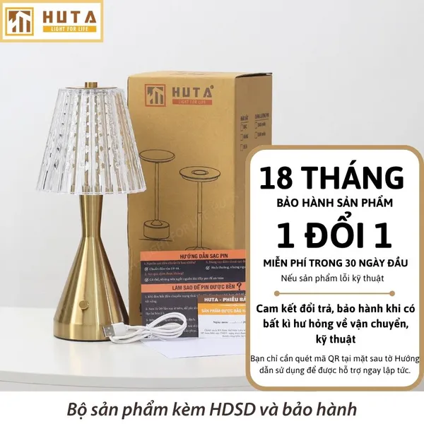 Đèn Bàn Led Quầy Bar, Nhà Hàng Pin Sạc Tích Điện Cảm Ứng HUTA Light For Life Mã RESBED2