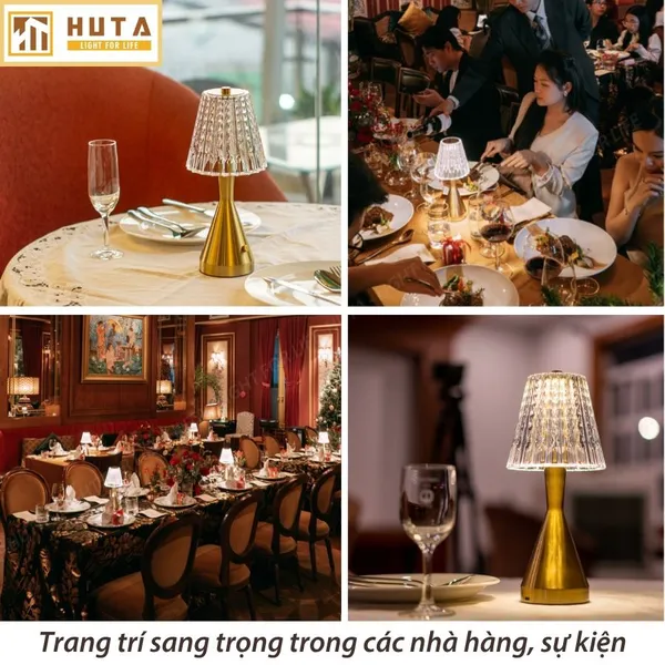 Đèn Bàn Led Quầy Bar, Nhà Hàng Pin Sạc Tích Điện Cảm Ứng HUTA Light For Life Mã RESBED2