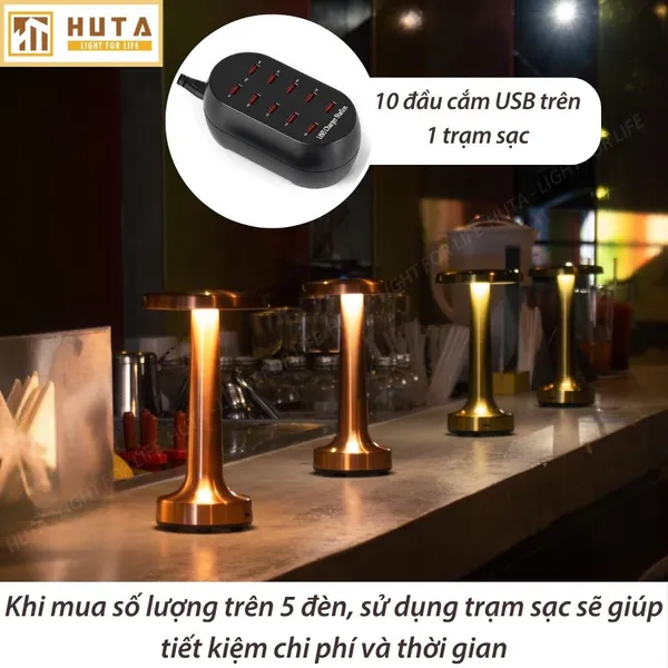 Đèn Bàn Led Quầy Bar, Quán Bar, Nhà Hàng Pin Sạc Tích Điện Mã RESDIA2