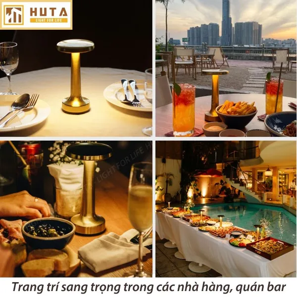 Đèn Bàn Led Quầy Bar, Quán Bar, Nhà Hàng Pin Sạc Tích Điện Mã RESDIA2
