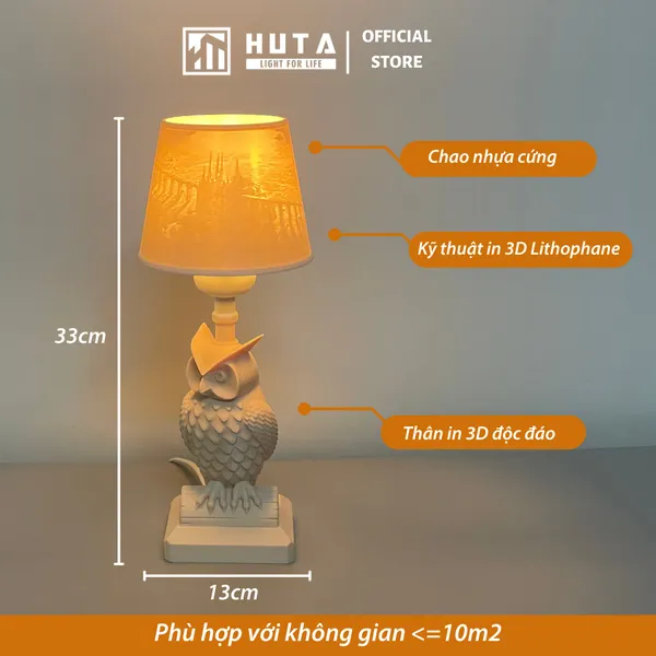 Đèn ngủ 3D Thân Cú HUTA Light For Life Chao In Ảnh Theo Yêu Cầu, Harry Potter Trang Trí Phòng Ngủ