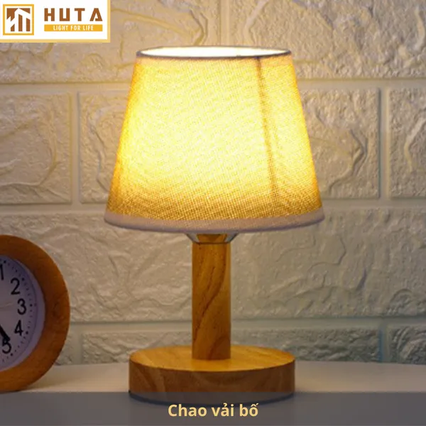 Đèn Ngủ Để Bàn Gỗ HUTA G9 Đầu Cắm USB, Decor Phòng Ngủ, Dải Led Ánh Sáng Vàng