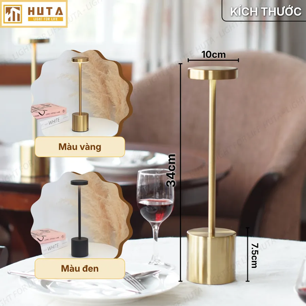 Đèn Bàn Pin Sạc HUTA Light For Life AL1 Thép Điều Chỉnh Độ Sáng, Thiết Kế Hiện Đại
