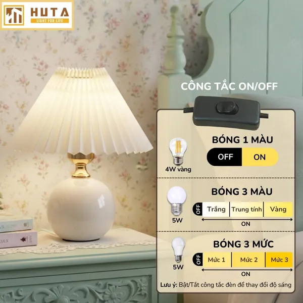 Đèn Ngủ Để Bàn HUTA Light For Life S8 Ánh Sáng Vàng, Tiết Kiệm Điện, Bảo Hành 24 tháng