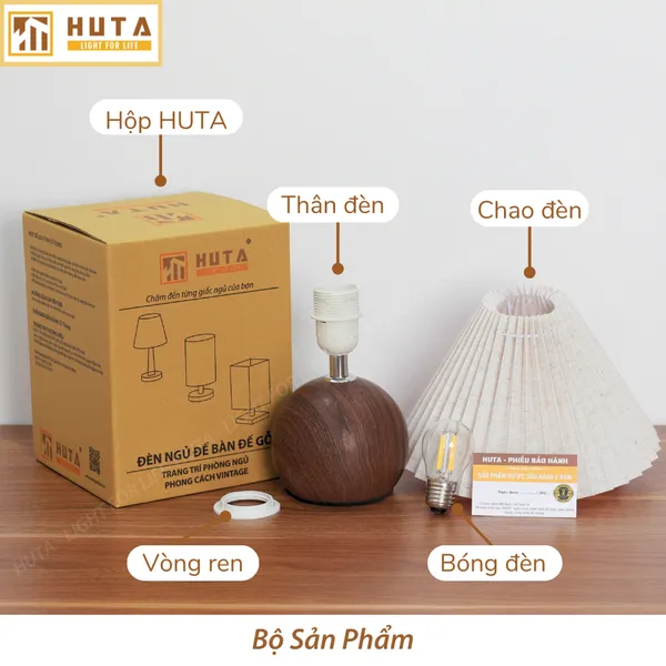Đèn Ngủ Để Bàn HUTA Light For Life S8 Ánh Sáng Vàng, Tiết Kiệm Điện, Bảo Hành 24 tháng