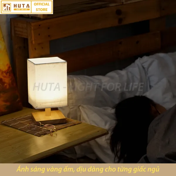 Đèn Ngủ Để Bàn Gỗ HUTA G3S Đầu Cắm USB, Dải Led Ánh Sáng Vàng Tiết Kiệm Điện