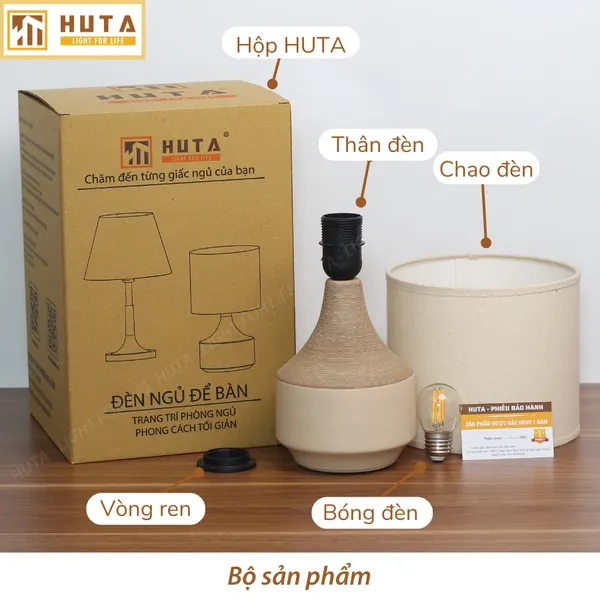 Đèn Ngủ Để Bàn HUTA Light For Life S14 Ánh Sáng Vàng, Điều Chỉnh Độ Sáng, Bảo Hành 24 Tháng