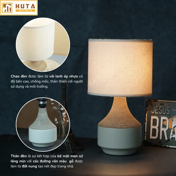 Đèn Ngủ Để Bàn HUTA Light For Life S14 Ánh Sáng Vàng, Điều Chỉnh Độ Sáng, Bảo Hành 24 Tháng