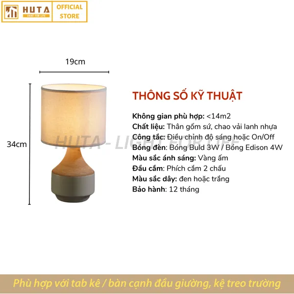 Đèn Ngủ Để Bàn Sứ HUTA S14
