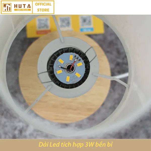 Đèn Ngủ Để Bàn Gỗ HUTA mã G1S Dải Led Sáng Vàng Tiết Kiệm Điện