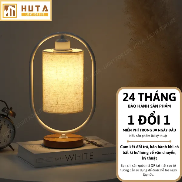 Đèn Ngủ Để Bàn Gỗ HUTA Light For Life G06 Điều Chỉnh Độ Sáng, Ánh Sáng Vàng, Bảo Hành 24 Tháng