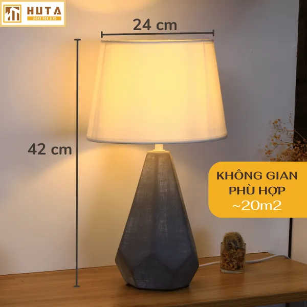 Đèn Ngủ Để Bàn HUTA Light For Life S15 Sang Trọng Trang Trí Phòng Ngủ, Điều Chỉnh Độ Sáng