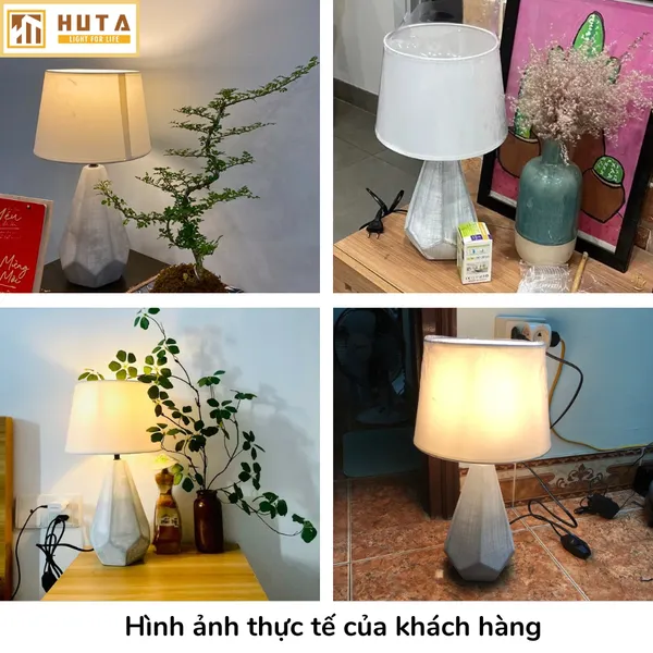 Đèn Ngủ Để Bàn HUTA Light For Life S15 Sang Trọng Trang Trí Phòng Ngủ, Điều Chỉnh Độ Sáng