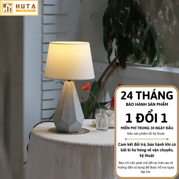 Đèn Ngủ Để Bàn HUTA Light For Life S15 Sang Trọng Trang Trí Phòng Ngủ, Điều Chỉnh Độ Sáng