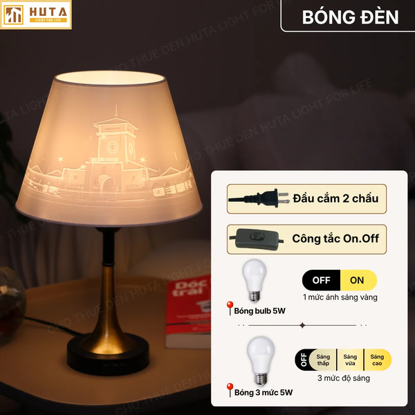 Đèn Ngủ In 3D HUTA Light For Life T5 Decor Phòng Ngủ, Điều Chỉnh Độ Sáng, In Ảnh Theo Yêu Cầu