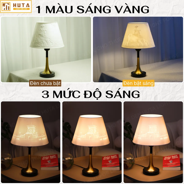 Đèn Ngủ In 3D HUTA Light For Life T5 Decor Phòng Ngủ, Điều Chỉnh Độ Sáng, In Ảnh Theo Yêu Cầu